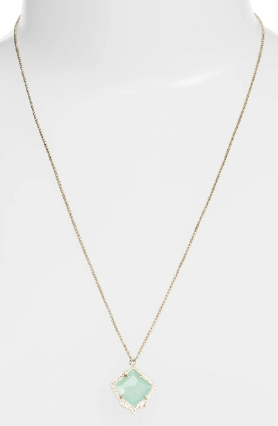 Shop Kendra Scott Kacey Adjustable Pendant Necklace In Chalcedony/ Gold
