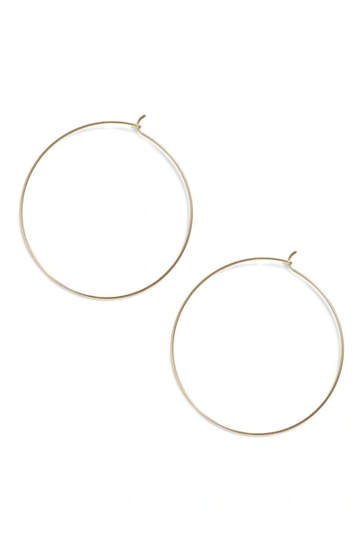 Shop Argento Vivo Thin Hoop Earrings In Gold