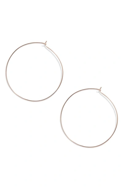 Shop Argento Vivo Thin Hoop Earrings In Rose Gold