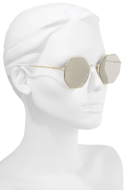 Shop Fendi 53mm Octagonal Polarized Metal Sunglasses - Gold