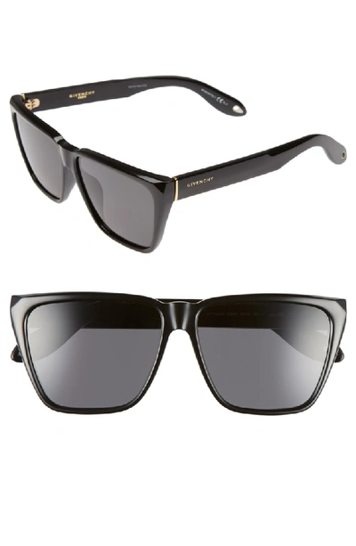 Shop Givenchy 58mm Flat Top Sunglasses In Black/ Grey