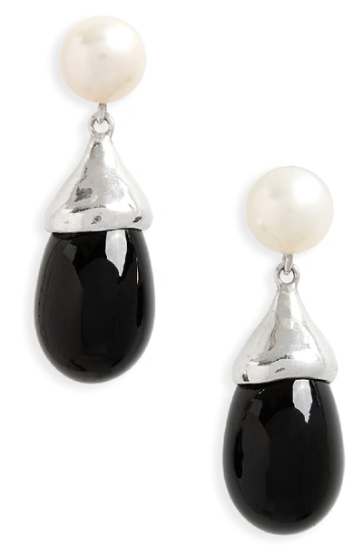 Shop Sophie Buhai Audrey Freshwater Pearl & Glass Teardrop Earrings In Silver