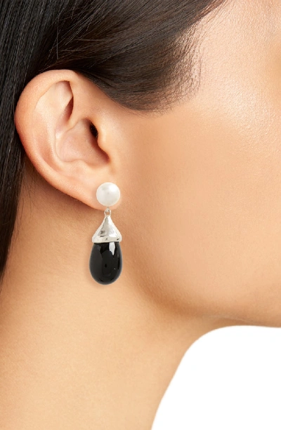 Shop Sophie Buhai Audrey Freshwater Pearl & Glass Teardrop Earrings In Silver