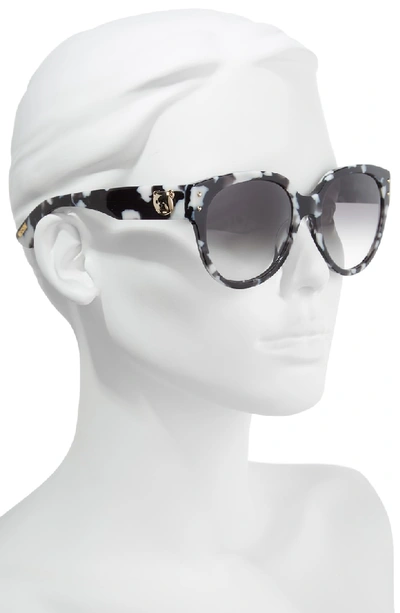 Shop Moschino 56mm Round Sunglasses - Black Havana