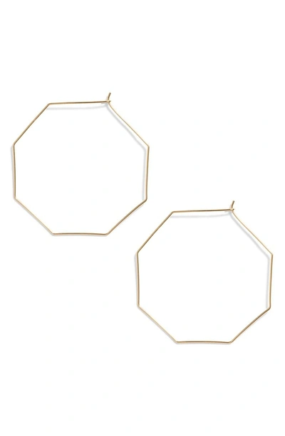 Shop Argento Vivo Octagon Hoop Earrings In Gold