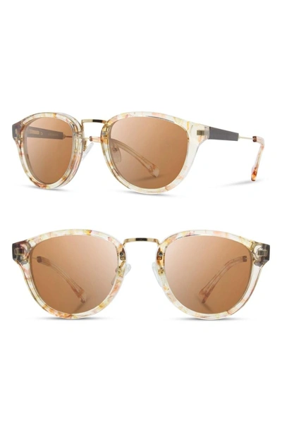 Shop Shwood 'ainsworth' 49mm Polarized Sunglasses In Blossom/ Gold/ Brown