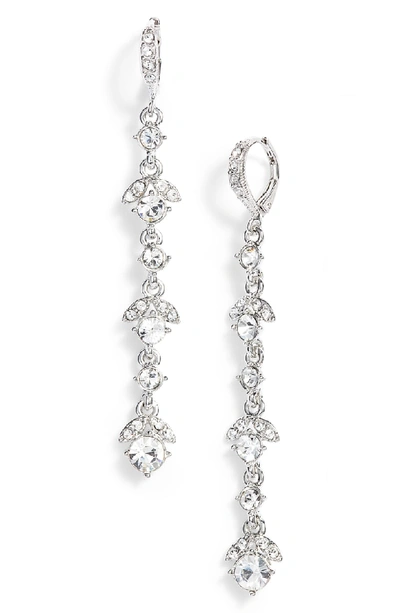 Shop Givenchy Crystal Linear Drop Earrings In Silver/ Crystal