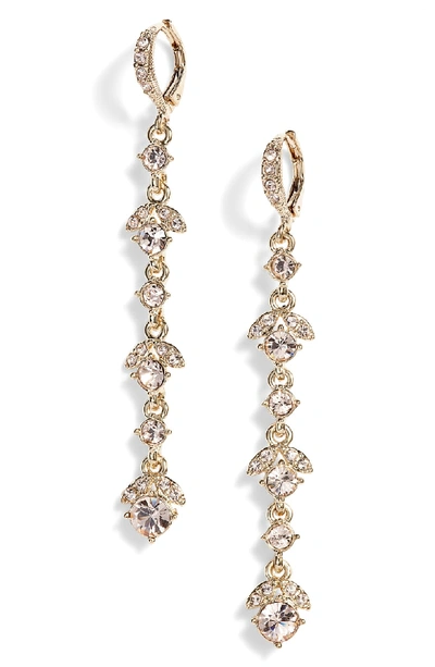 Shop Givenchy Crystal Linear Drop Earrings In Gold/ Silk