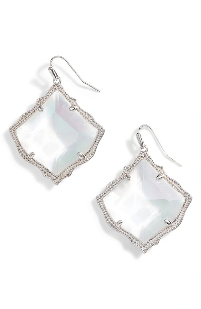 Shop Kendra Scott Kirsten Drop Earrings In Iridescent Glass/ Silver