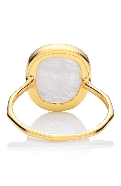 Shop Monica Vinader Siren Stone Ring In Gold/ Moonstone