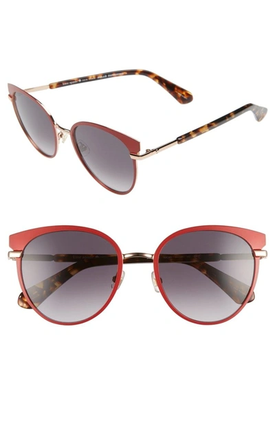 Kate Spade Janalee Cat Eye Metal & Acetate Sunglasses In Red Havana |  ModeSens