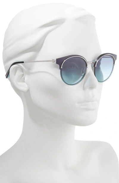 Shop Tiffany & Co 64mm Round Gradient Lens Sunglasses In Silver Gradient