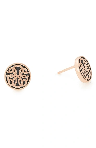 Shop Alex And Ani Path Of Life Stud Earrings In Rose Gold