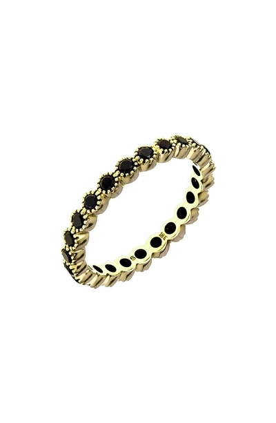 Shop Sethi Couture Bezel Set Diamond Stacking Ring In Gold/ Black Diamond