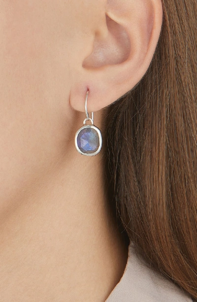 Shop Monica Vinader Siren Semiprecious Stone Drop Earrings In Silver/ Labradorite