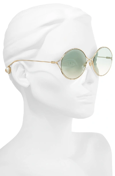 Shop Gucci 58mm Gradient Lens Round Sunglasses - Gold/ Sage/ Pink