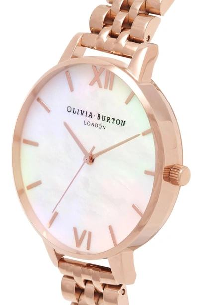 Shop Olivia Burton Bracelet Watch, 38mm In Rose Gold/ Mop/ Rose Gold