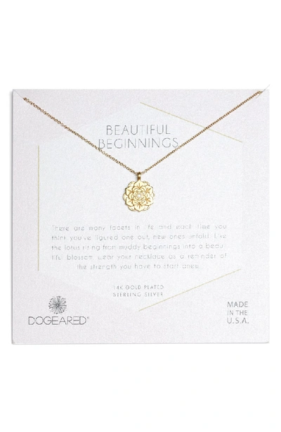 Shop Dogeared Beautiful Beginnings Lotus Pendant Necklace In Gold