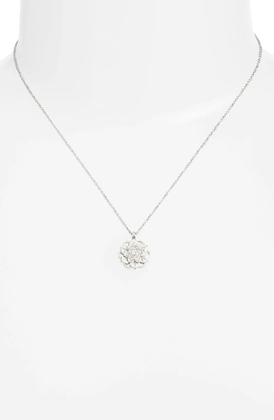 Shop Dogeared Beautiful Beginnings Lotus Pendant Necklace In Silver