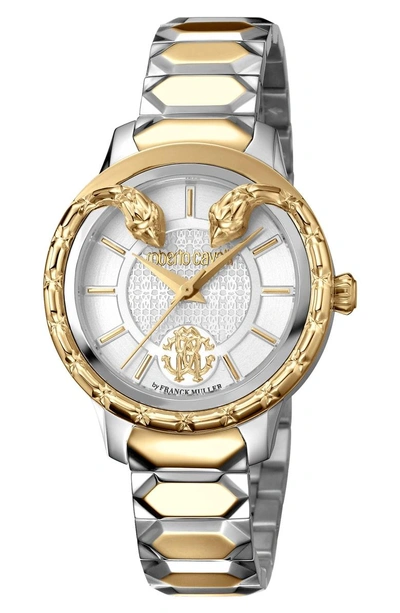 Shop Roberto Cavalli By Franck Muller Serpente Bracelet Watch In Gold/ Silver