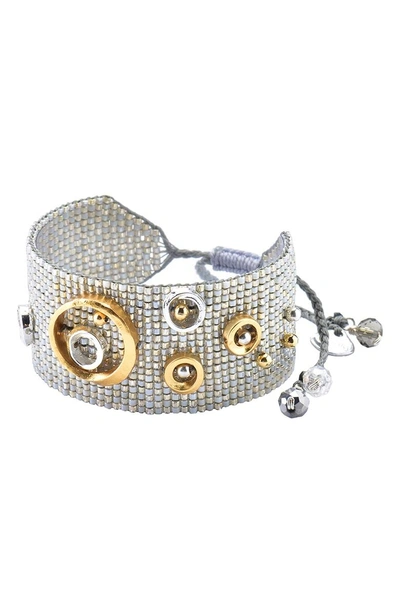 Shop Mishky Saturno Medium Bracelet In Silver/ Gold