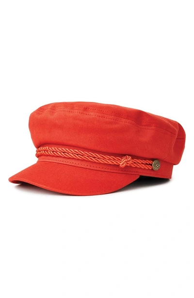 Shop Brixton Fiddler Cap - Red In Red/ Red
