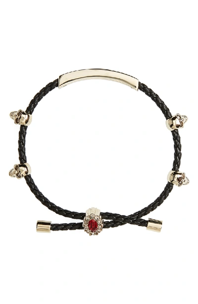 Shop Alexander Mcqueen Friendship Skull Bracelet In Gold