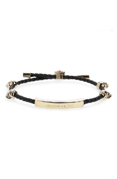 Shop Alexander Mcqueen Friendship Skull Bracelet In Gold