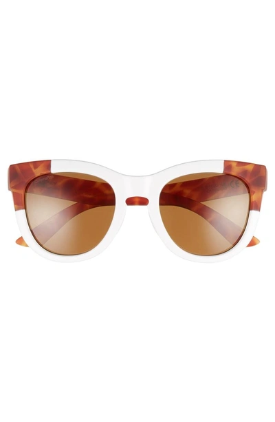 Shop Smith Sidney 55mm Chromapop Polarized Cat Eye Sunglasses In White/ Honey Tortoise