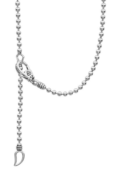 Shop Lagos Signature Caviar Pendant Necklace In Silver