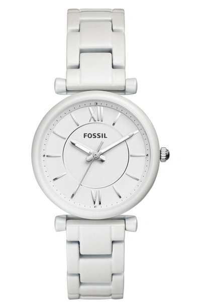 Shop Fossil Charlie Bracelet Watch, 35mm In White/ White/ White