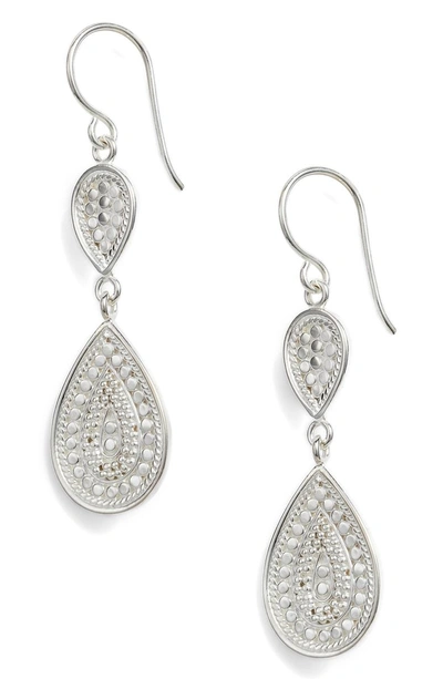 Shop Anna Beck Double Drop Earrings In Silver