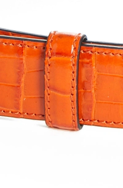Shop Altuzarra Croc Embossed Leather Belt In Electric Orange