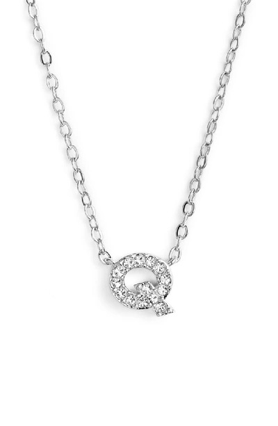Shop Nadri Initial Pendant Necklace In Q Silver