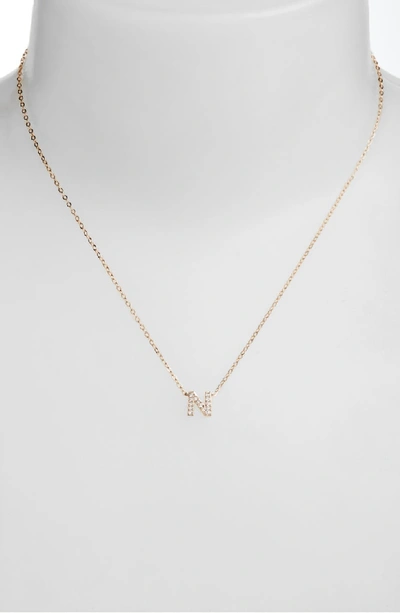 Shop Nadri Initial Pendant Necklace In N Rose Gold