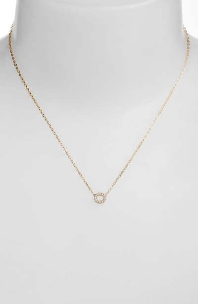 Shop Nadri Initial Pendant Necklace In O Rose Gold