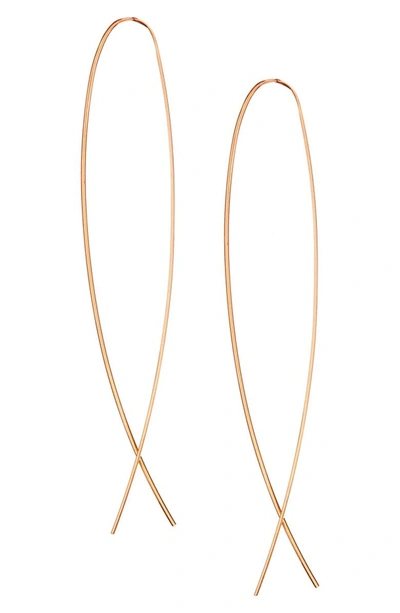 Shop Lana Jewelry Flat Upside Down Hoop Earrings In Rose Gold