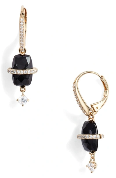 Shop Nadri Noir Onyx Drop Earrings In Onyx/ Gold