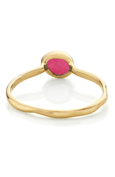 Shop Monica Vinader Siren Small Semiprecious Stone Stacking Ring In Gold/ Pink Quartz