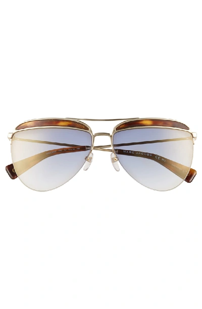 Shop Marc Jacobs 61mm Aviator Sunglasses - Dark Havana/ Gold