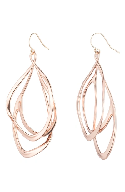 Shop Alexis Bittar Orbit Wire Drop Earrings In Rose Gold