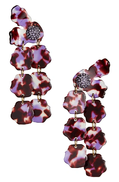 Shop Lele Sadoughi Petal Drop Earrings In Black Orchid