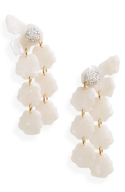 Shop Lele Sadoughi Petal Drop Earrings In Mother Of Pearl