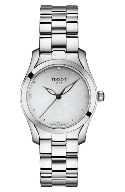 Shop Tissot T-wave Bracelet Watch, 30mm In Silver