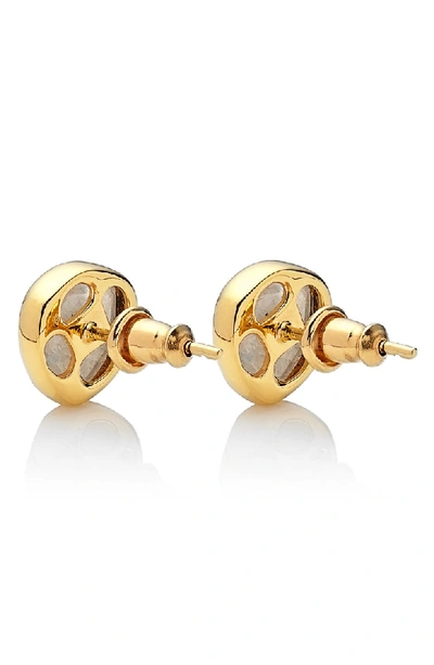 Shop Monica Vinader Siren Stud Earrings In Gold/ Moonstone