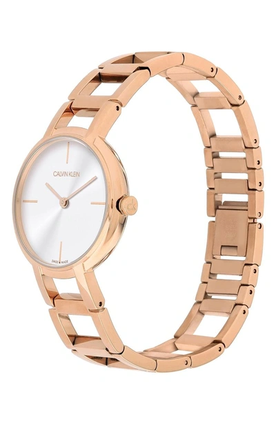 Calvin Klein Women's Swiss Cheers Pink Gold-tone Pvd Stainless Steel  Bracelet Watch 32mm In Rose Gold | ModeSens