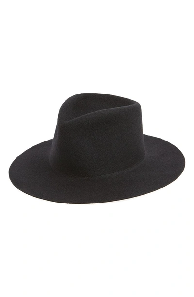 Shop Clyde Pinch Wool Felt Wide Brim Hat In Black