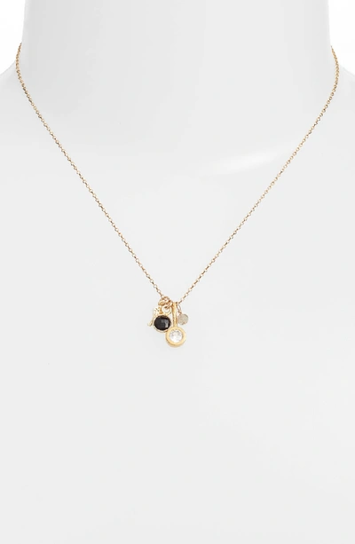 Shop Dogeared All Good Things Onyx Necklace In Gold