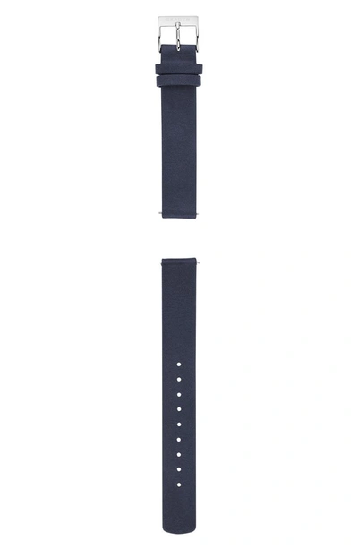 Shop Skagen Leather Watch Strap, 14mm In Blue