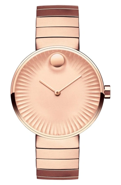 Shop Movado 'edge' Bracelet Watch, 34mm In Rose Gold